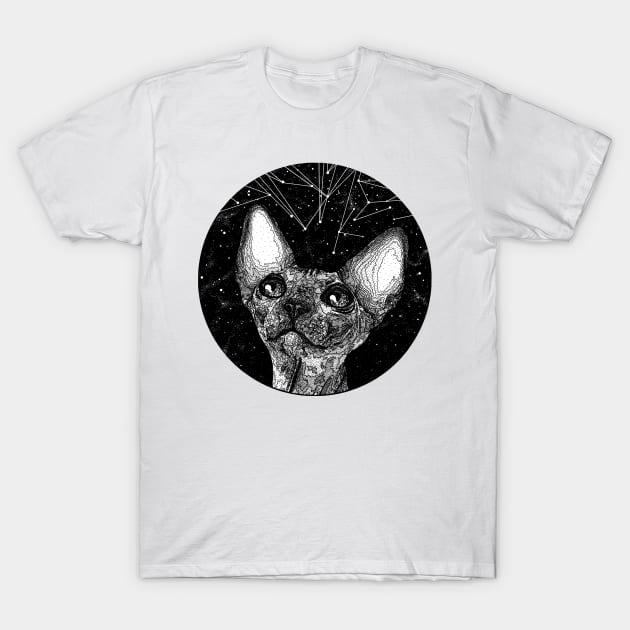 Cat Dotwork T-Shirt by YuriySmith